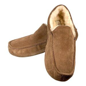 UGG Slippers Mens 13 Chestnut Beige Suede Shearling ASCOT Comfy Warm Waterproof